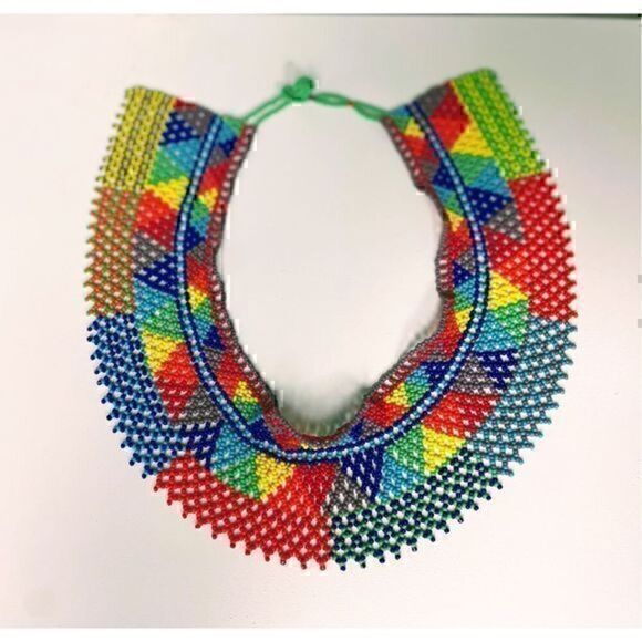 Handmade Jewelry - New Beautiful Handmade Colorful Beaded Mexican Collar Necklace
